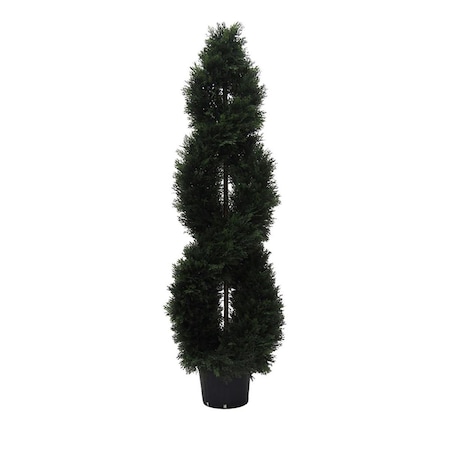 Dare2Decor UV Cedar Double Spiral Everyday Topiary - 5 ft. DA592617